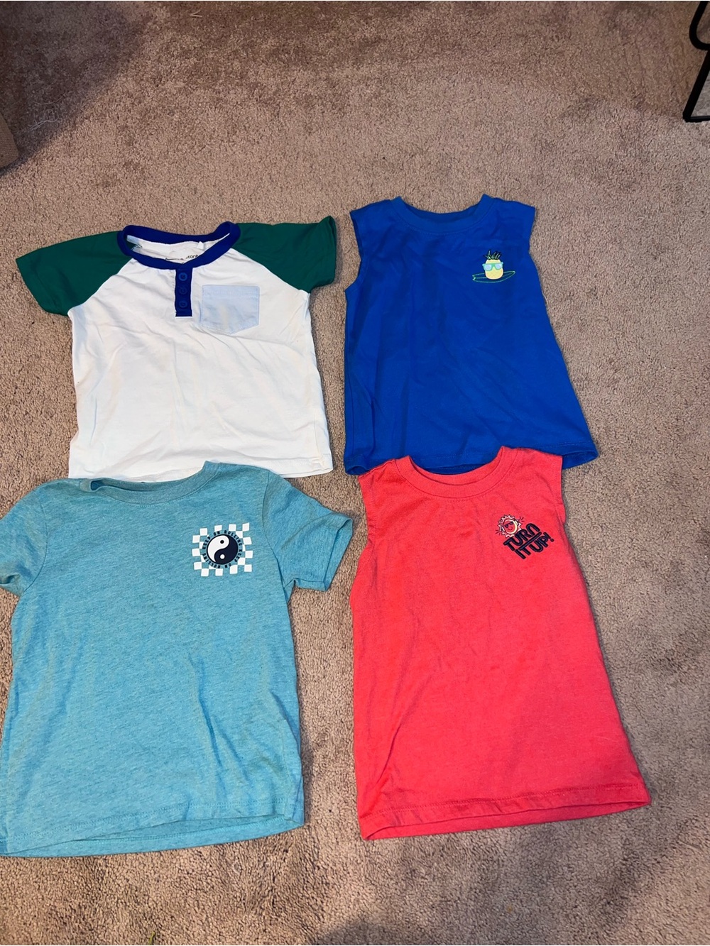 Kids Short Sleeve Tee Pack - Blue, Green, Teal, Coral